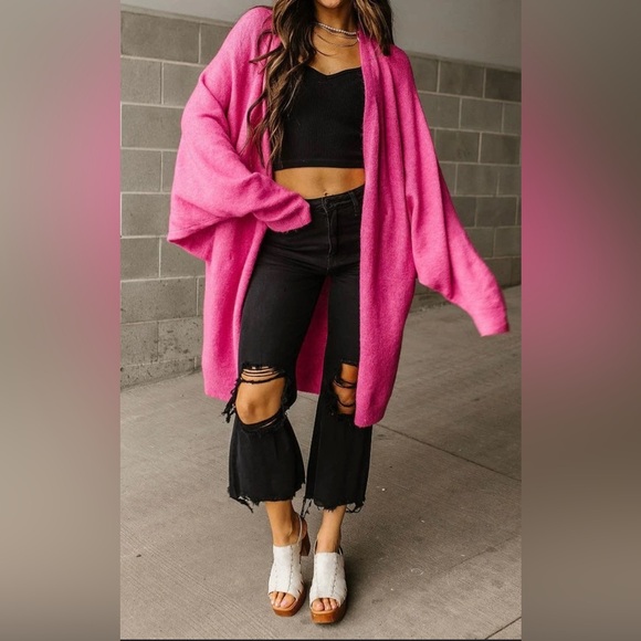 Miracle Lucy Cozy Cardigan - Hot Pink S/M - Picture 7 of 7